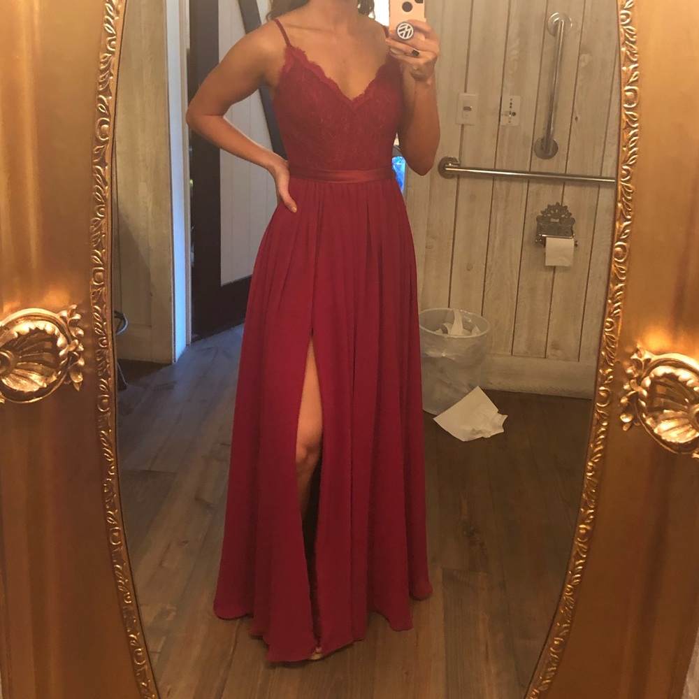 Azazie Roxy Bridesmaid Dress - Size 8 (Altered to a 6) - Burgundy